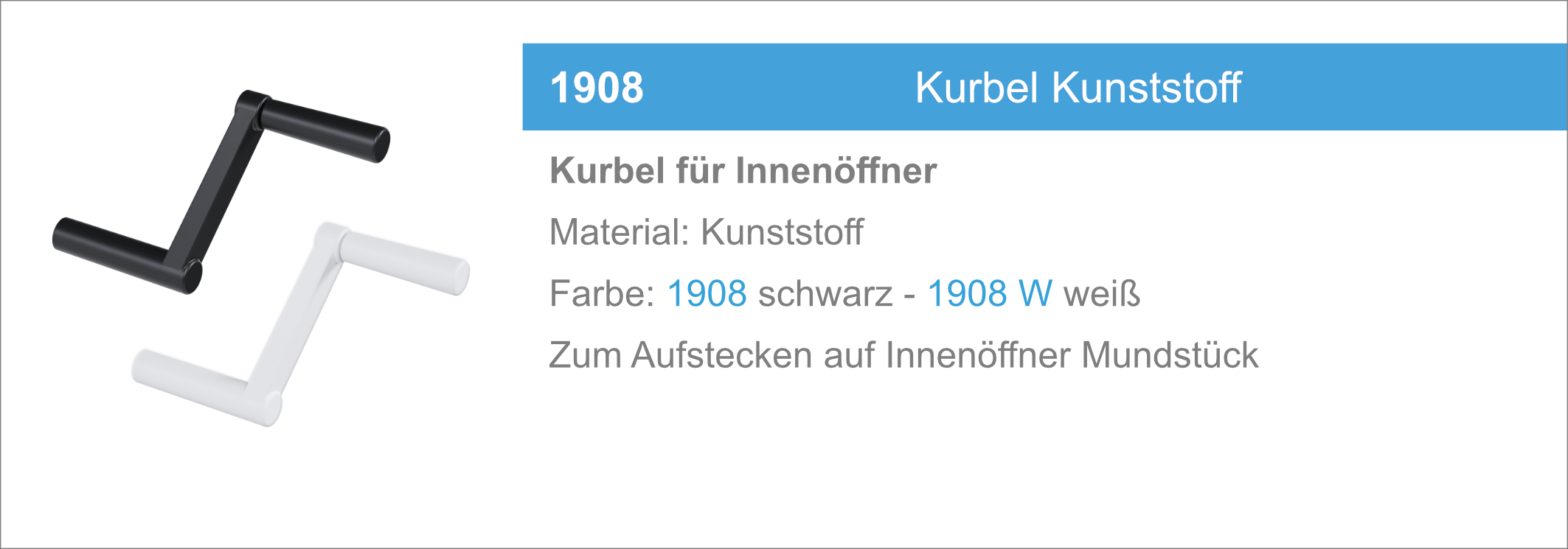 1908 Kurbel Kunststoff