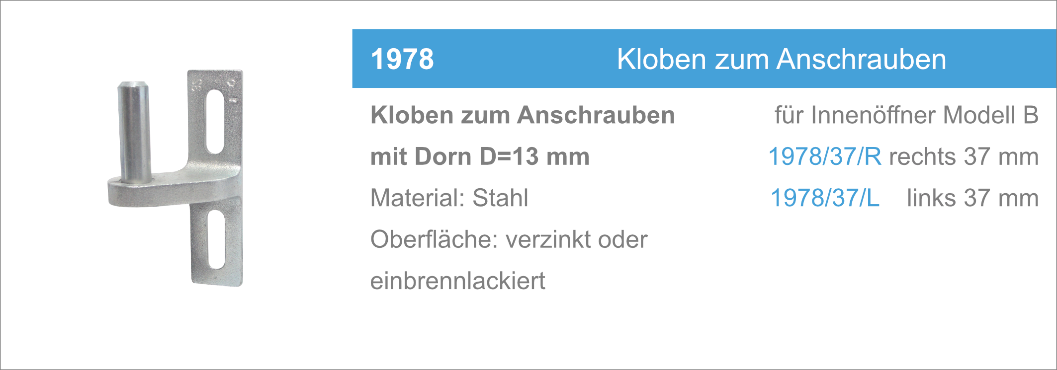 1978 Kloben zum Anschrauben